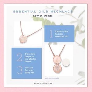 Keep Collective, Essential Oil/ Perfume Diffuser - Rose Gold Necklace